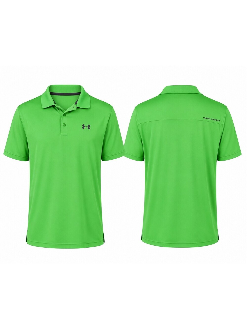 Mens Under Armour Bright Green Tech Polo Shirt Size: L Loose Fit